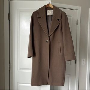 Aritzia The Only Coat in Dark Taupe